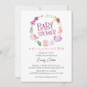 Invitation Sous le Baby shower de mer Aquarelle rose de l'océ (Devant)