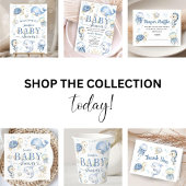 Invitation Sous le Baby shower de mer Boy Blue Ocean