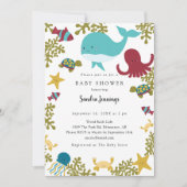 Invitation Sous le Baby shower de mer Cute Neutral (Devant)