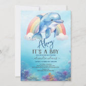 Invitation Sous le Baby shower de mer Ocean Animals Boy (Devant)