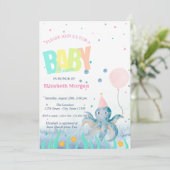Invitation Sous le Baby shower de pieuvres du coquillage de l (Debout devant)