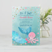 Invitation Sous le Baby shower des filles de sirènes de mer (Debout devant)