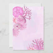 Invitation Sous le Baby shower des filles roses mignonnes de  (Dos)