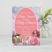 Invitation Sous le Baby shower des sirènes de mer (Debout devant)
