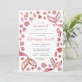 Invitation Sous le Baby shower des sirènes de mer (Debout devant)