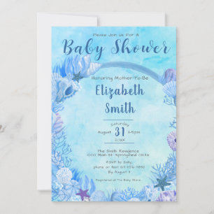 Invitation Sous le Baby shower du Sea Cute Blue Boy