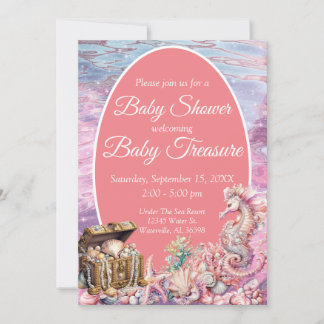Invitation Sous Le Baby shower Marin