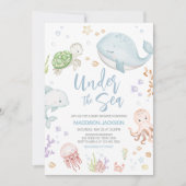 Invitation Sous Le Baby shower Marin (Devant)