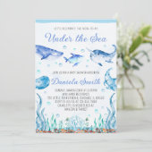 Invitation Sous le Baby shower marin (Debout devant)