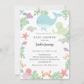 Invitation Sous le Baby shower marin Cute Pastel Neutral (Devant)