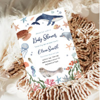 Sous le Baby shower marin des animaux marins