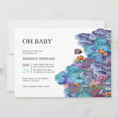 Invitation Sous le Baby shower marin Nautique OH moderne (Devant)