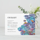 Invitation Sous le Baby shower marin Nautique OH moderne (Debout devant)
