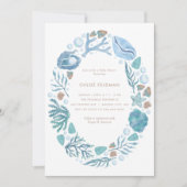 Invitation Sous le Baby shower nautique de l'aquarelle marine (Devant)