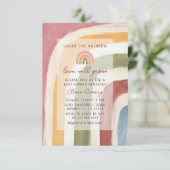 Invitation Sous le Baby shower Rainbow Boho (Debout devant)