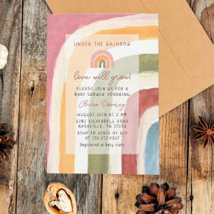 Invitation Sous le Baby shower Rainbow Boho