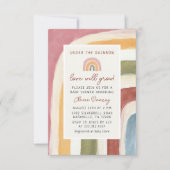 Invitation Sous le Baby shower Rainbow Boho (Devant)