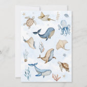 Invitation Sous le Baby shower Sea Blue Boy (Dos)