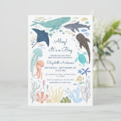 Invitation Sous le Baby shower Sea Boy (Debout devant)