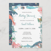 Invitation Sous le Baby shower Sea Cute Ocean Animaux RSVP (Devant / Derrière)