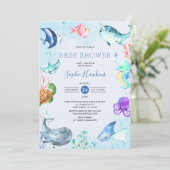 Invitation Sous le Baby shower Sea Ocean Couples (Debout devant)