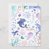 Invitation Sous le Baby shower Sea Ocean Retro (Dos)