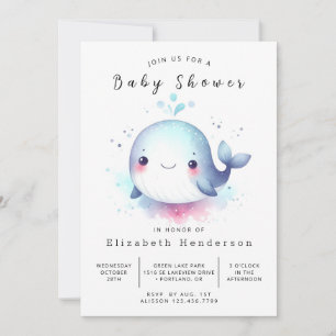 Invitation Sous le Baby shower Sea Online Whale