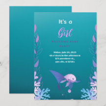 Sous le bleu de la mer C'est une fille Baby shower