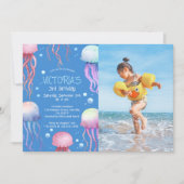 Invitation Sous le bleu de la mer fête d'anniversaire Photo (Devant)