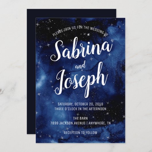 Invitation Sous le ciel nocturne (Devant / Derrière)