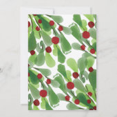 Invitation Sous le Fiançailles de Noël Mistletoe (Dos)