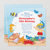 Invitation Sous le garçon d'invitation d'anniversaire de (Devant / Derrière)