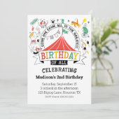 Invitation Sous le Grand Top Carnaval de cirque Anniversaire (Debout devant)