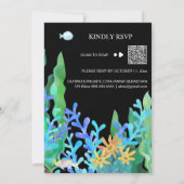 Invitation *~* Sous le MARIAGE de corail RSVP de mer - QR AR7 (Dos)