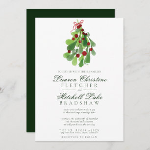 Invitation Sous le Mariage de Noël Mistletoe
