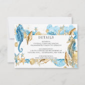 Invitation Sous le Mariage Sea Blue Gold (Devant)