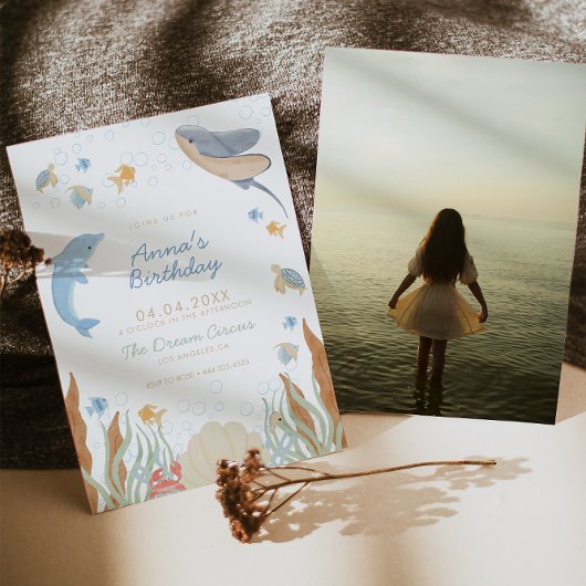 Invitation Sous le parti Anniversaire de enfant de la mer