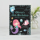 Invitation Sous le parti Anniversaire de enfant de la mer (Debout devant)