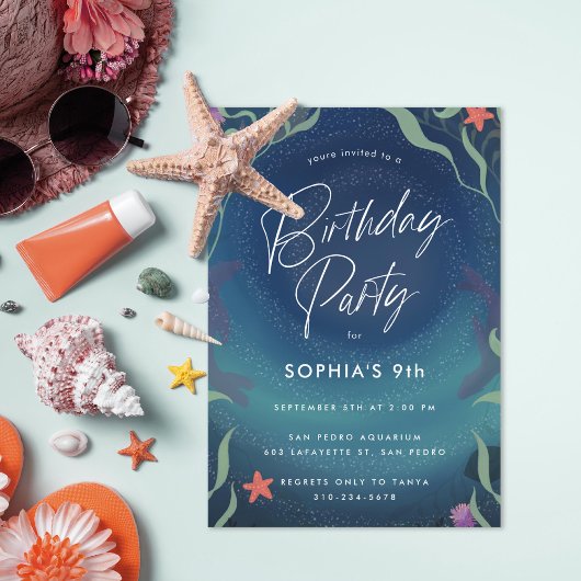 Invitation Sous le parti Anniversaire de enfant de l'océan