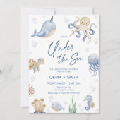 Invitation Sous le parti Baby shower de la mer (Devant)