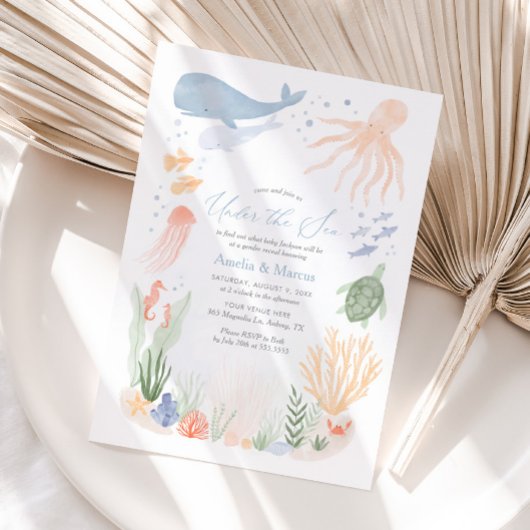 Invitation Sous le parti Sea Gender Reveal
