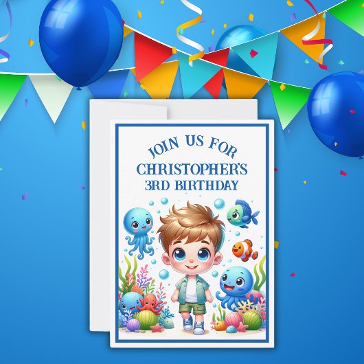 Invitation Sous le Sea Boy Anniversaire |