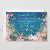 Invitation Sous le Sea Magical Seahorse Anniversaire de enfan (Devant)