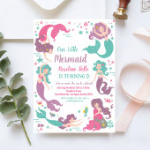 Invitation Sous le Sea Party Mermaid Anniversaire