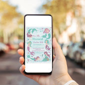 Invitation Sous le Sea Party Mermaid Anniversaire