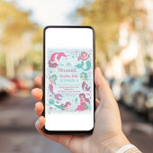 Invitation Sous le Sea Party Mermaid Anniversaire