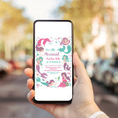 Invitation Sous le Sea Party Mermaid Anniversaire