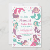 Invitation Sous le Sea Party Mermaid Anniversaire (Devant)