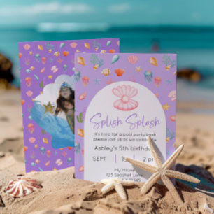Invitation Sous le Sea Pool Party Anniversaire Photo