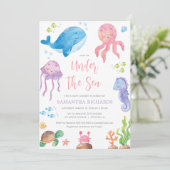 Invitation Sous le thème de la mer océanique baby shower fill (Debout devant)